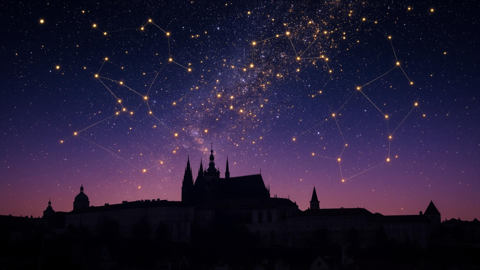 Hvězdná noc nad Pražským hradem